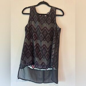 Daniel Rainn Black and Pink Geometric Tank Top